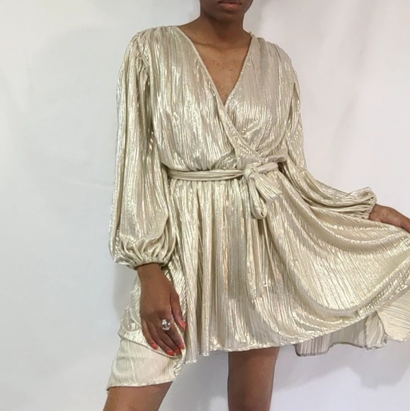 juliette roll neck metallic mini dress The Juliette Mini Dress L